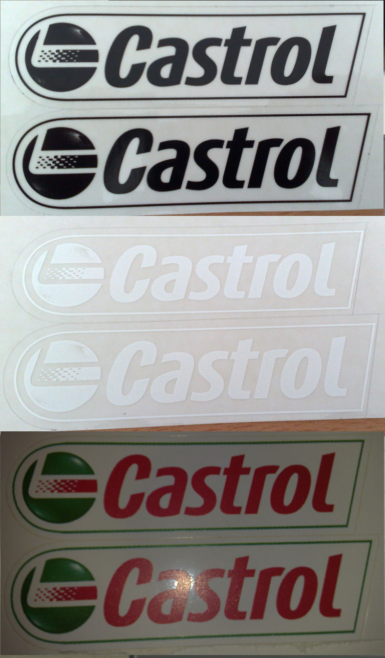 LOT DE 2 AUTOCOLLANTS CASTROL STICKERS MOTO HUILE STICKER AUTOCOLLANT AU CHOIX LOT DE 2 AUTOCOLLANTS CASTROL STICKERS MOTO HUILE STICKER AUTOCOLLANT AU CHOIX