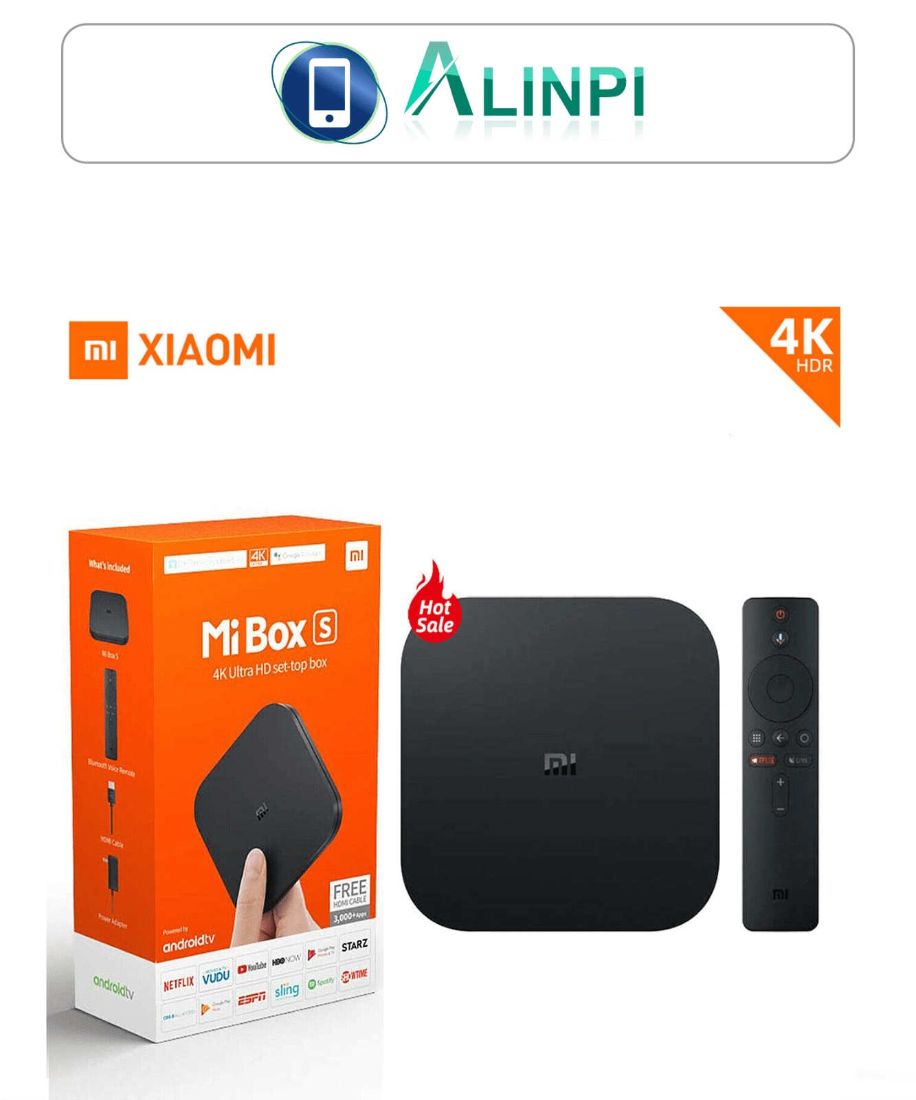 New Xiaomi Mi TV Box S Globale Version Navire de France 2GB 8GB WiFi 4K Ultra HD