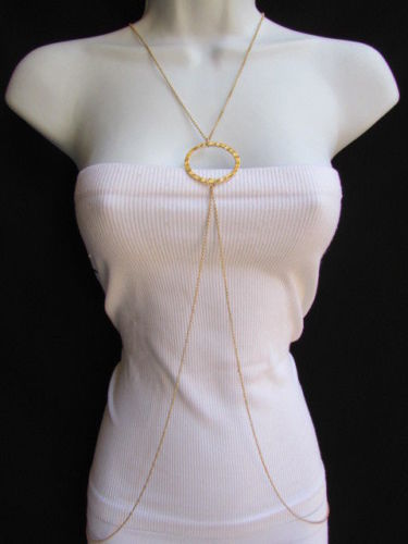 Neuf Femme Mode Or Classique Bague Métal Corps Chaîne Bijoux Long Collier Basic Neuf Femme Mode Or Classique Bague Métal Corps Chaîne Bijoux Long Collier Basic