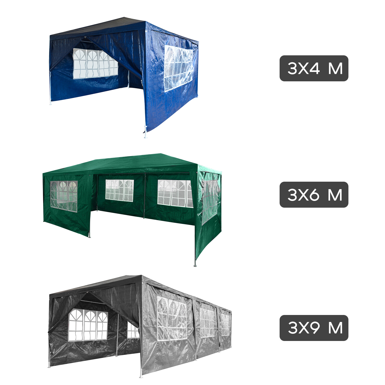 Tonnelle de jardin tente réception auvent tente pavillon de jardin 3×4/3×6/3x9M Tonnelle de jardin tente réception auvent tente pavillon de jardin 3×4/3×6/3x9M