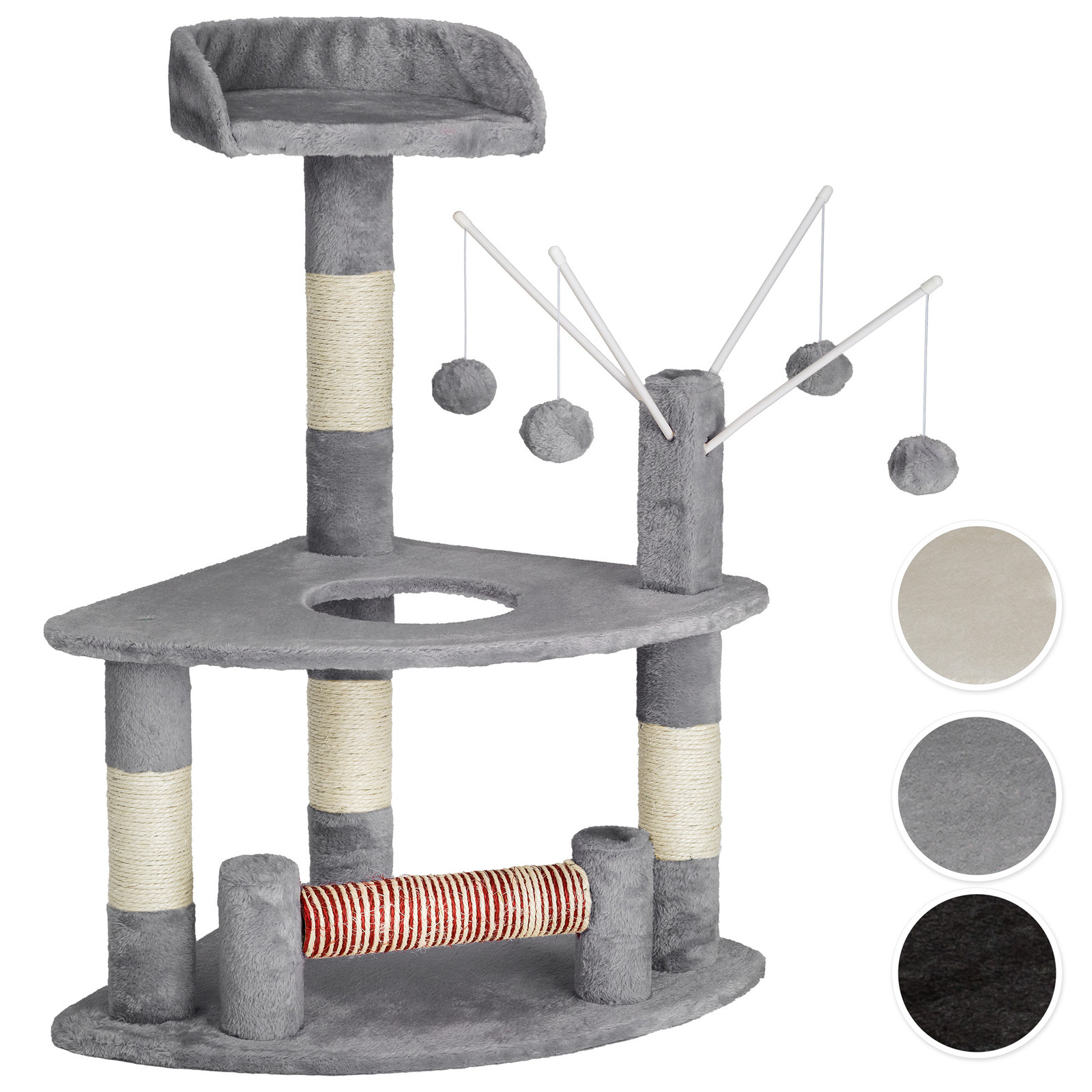 Arbre à chat griffoir grattoir animaux avec des 4 boules 90 cm hauteur