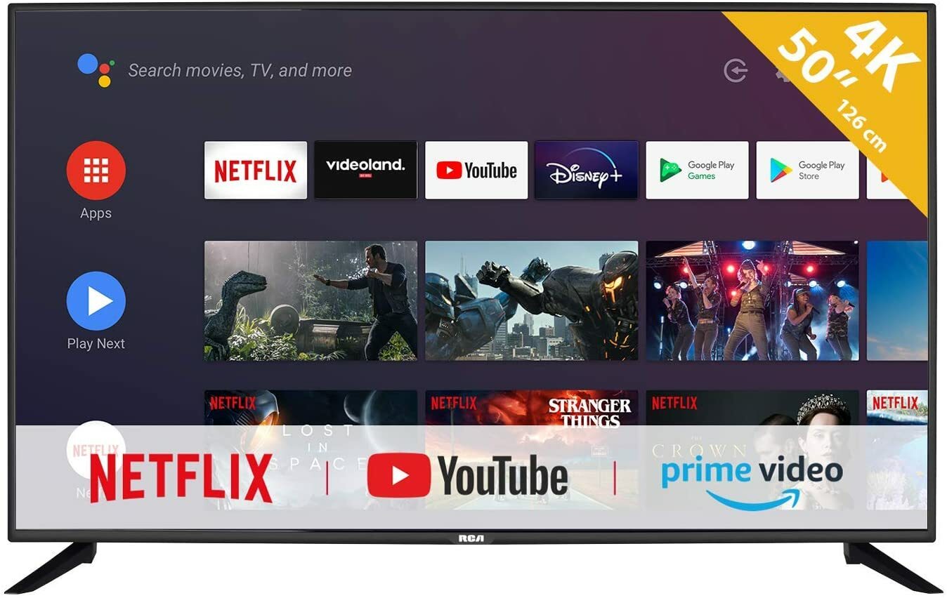 Moniteur TV Android Ecran Intelligent Connecté WiFi 50 Pouce LED Google Assistan