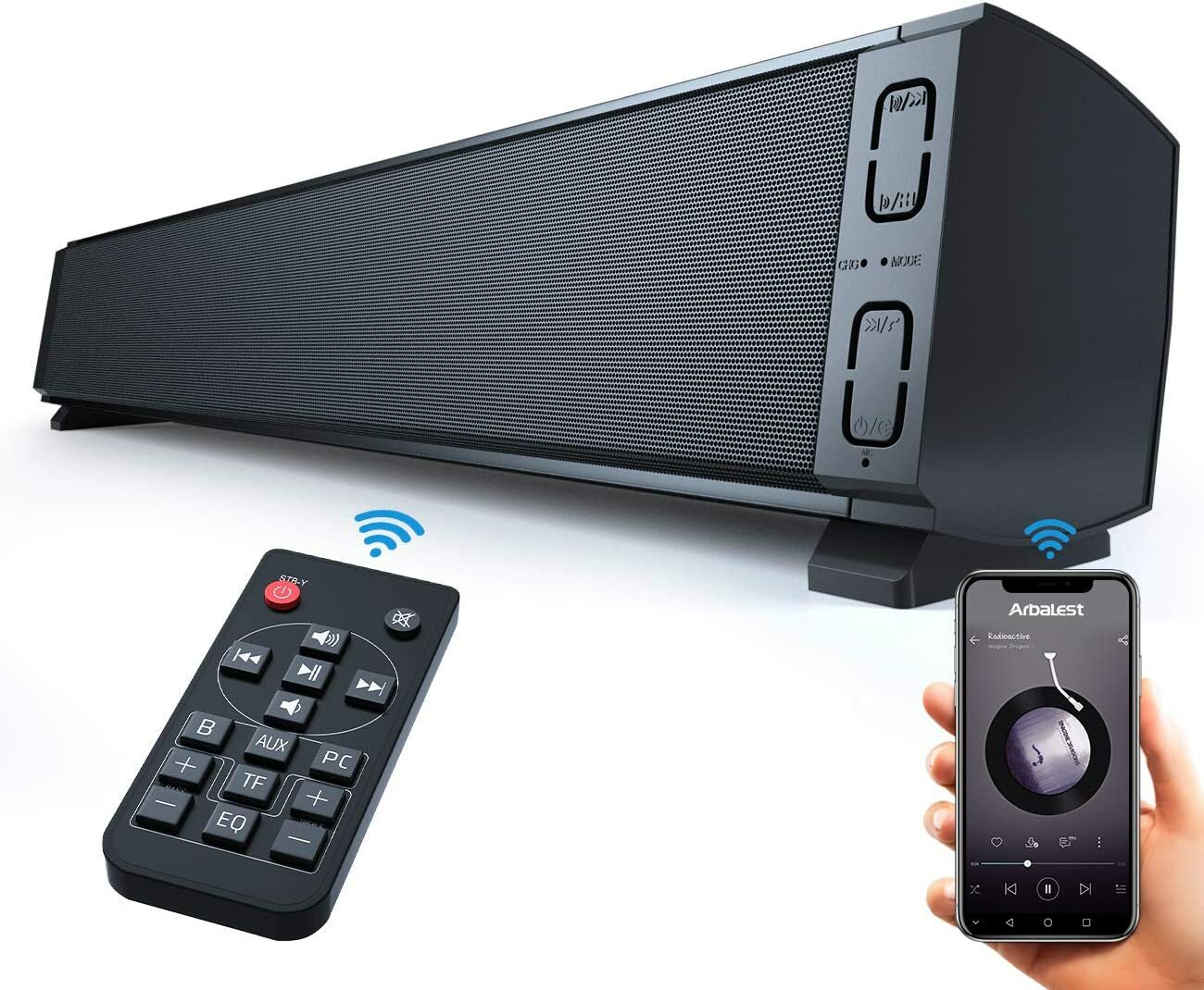 Sans Fil Barre de Son Bluetooth Haut Parleur Maison Audio PC TV Téléphone Remote