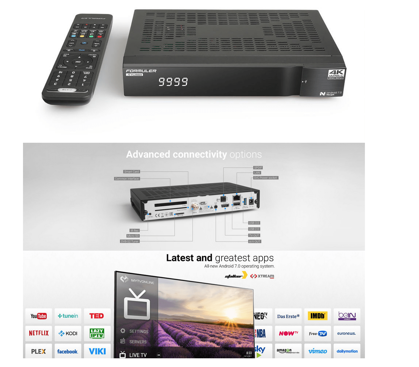 Formuler S Turbo 4K Ultra HD Ricevitore satellitare IPTV Decoder 4K TV SAT Formuler S Turbo 4K Ultra HD Ricevitore satellitare IPTV Decoder 4K TV SAT