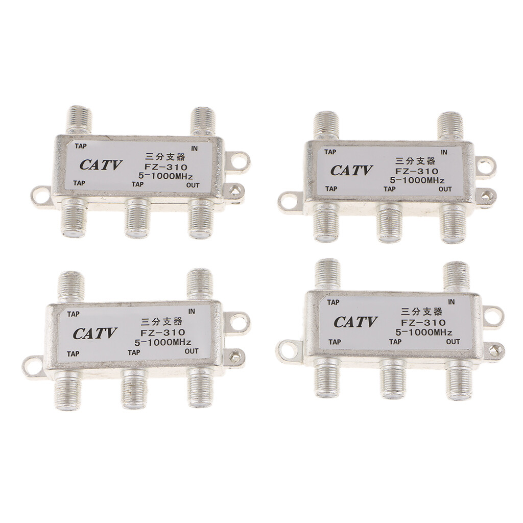 4 jeux de câble coaxial 4Way répartiteur TV pour satellite antenne vidéo 4 jeux de câble coaxial 4Way répartiteur TV pour satellite antenne vidéo