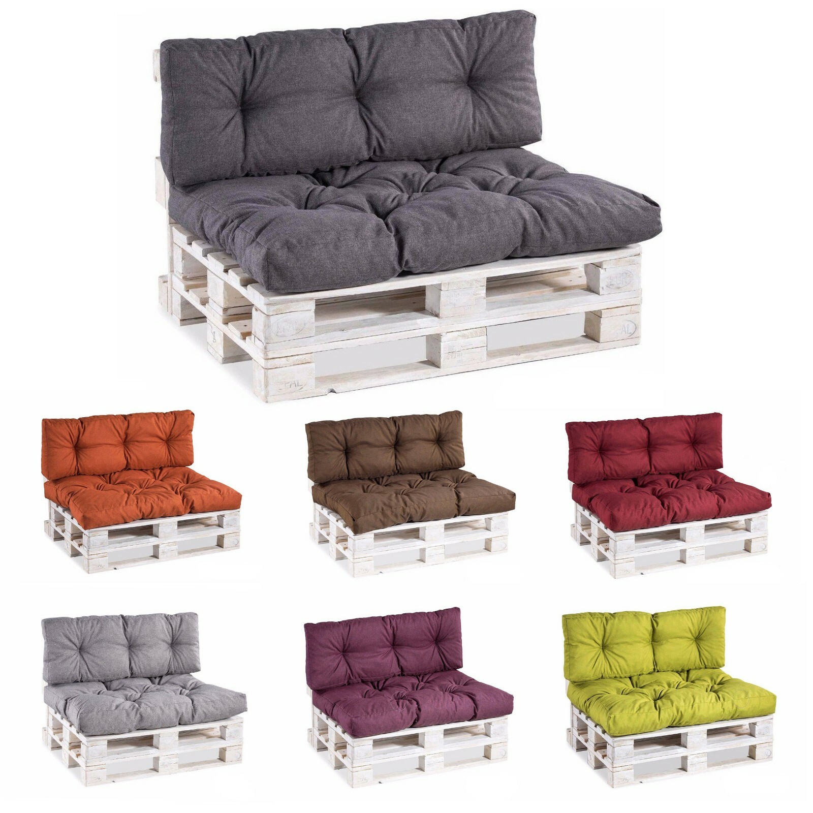 Coussins pour palettes, siège, dossier, appui, canapé jardin PPI Coussins pour palettes, siège, dossier, appui, canapé jardin PPI