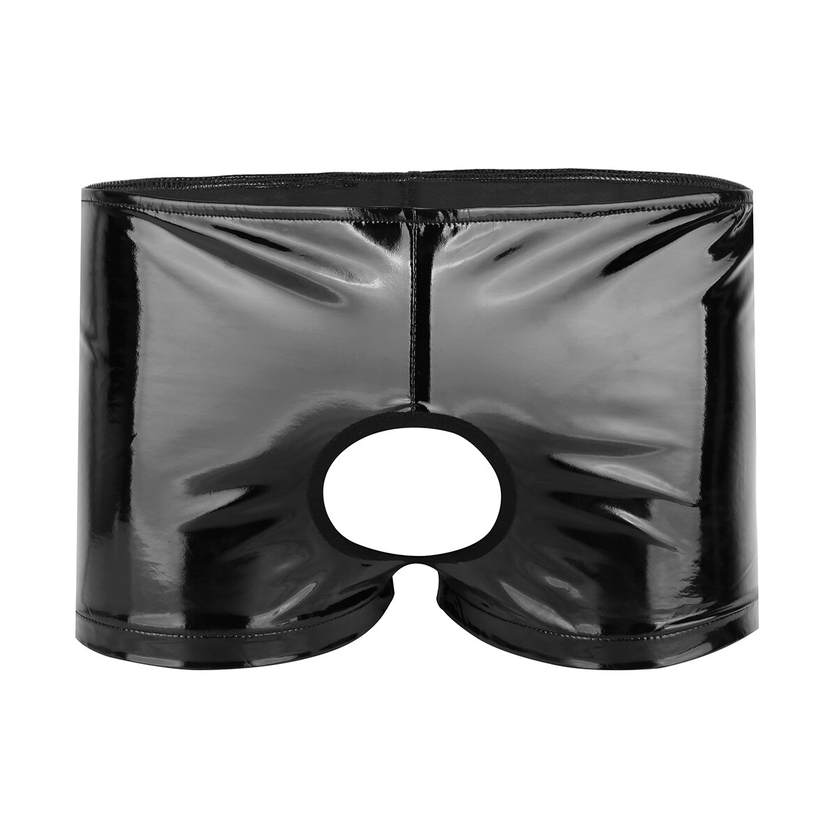Sous-vêtements Courts pour Hommes Cuir Verni Slip Ouvert Pénis Hole Culotte Sexy Sous-vêtements Courts pour Hommes Cuir Verni Slip Ouvert Pénis Hole Culotte Sexy