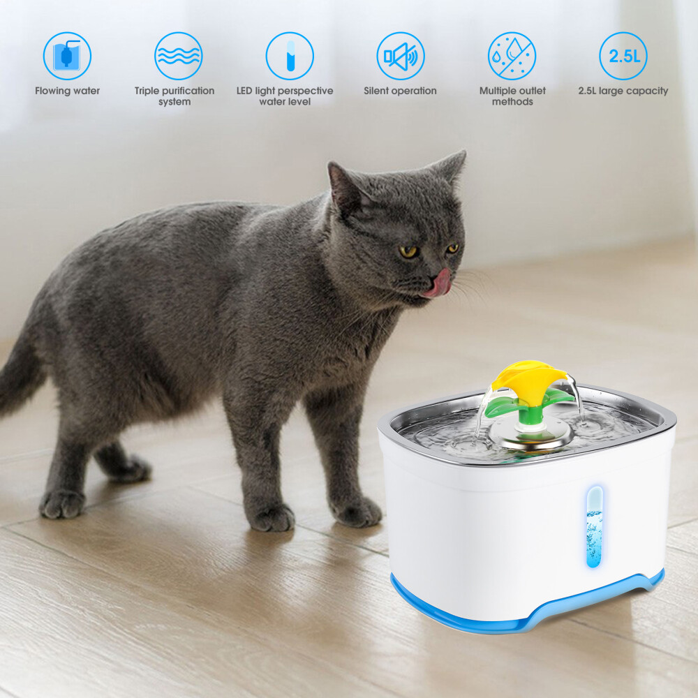 Top Chats Fontaine Automatique Ecuelle Animal Distributeur D’Eau Inox