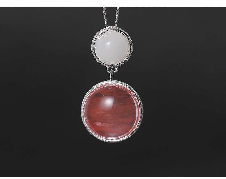 Élégant pendentif en bonbon de pierres précieuses naturelles argent 925 bijoux