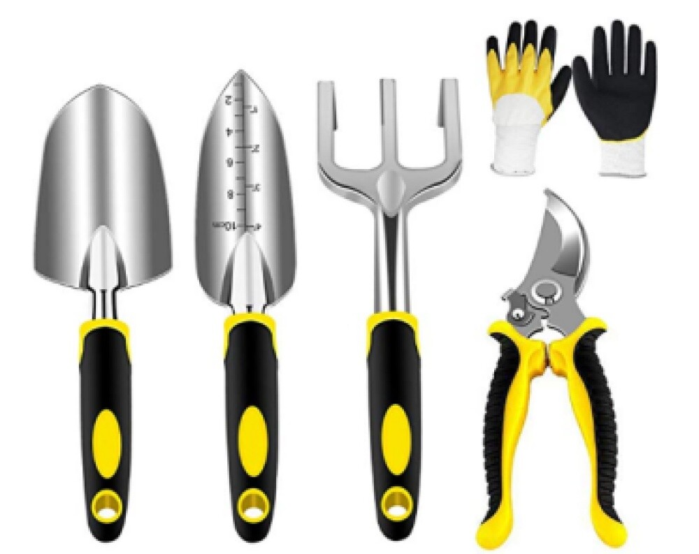 Aluminium Outil de Jardin Set 5 Tlg Pelle, Truelle, Unkrautgabel, Cultivateur,