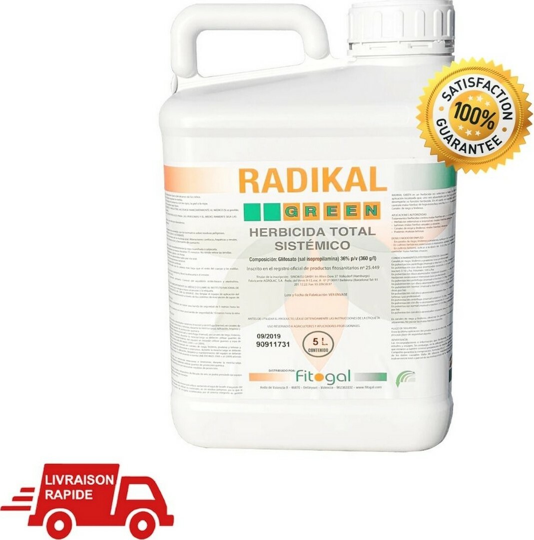 Désherbant Professionnel Herbicide Radikal Gazon Vert Jardin Mauvaises Herbes 5L Désherbant Professionnel Herbicide Radikal Gazon Vert Jardin Mauvaises Herbes 5L