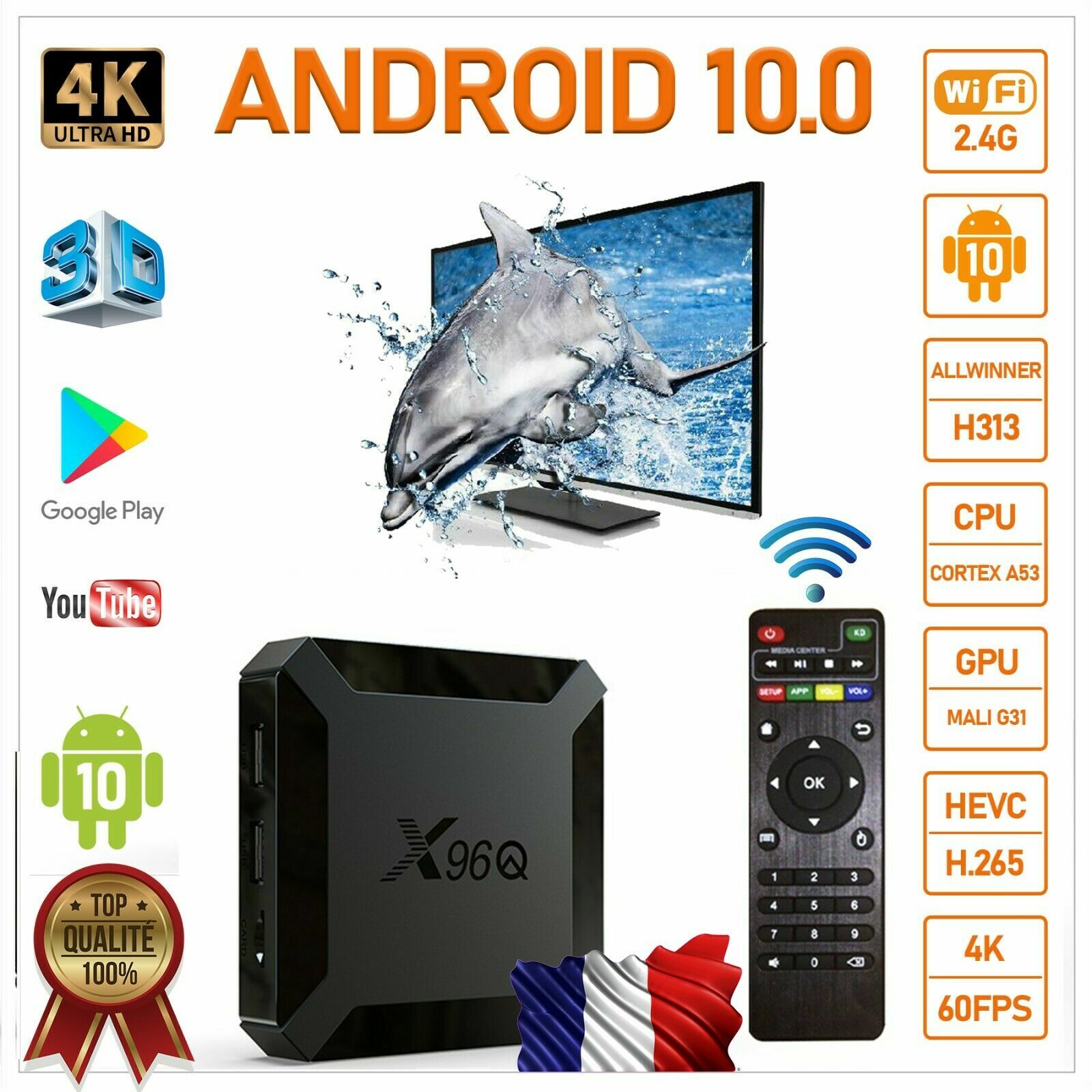 X96 Q Mini Boitier Android Box TV 2GB/16GB SMART TV 4K Ultra HD WiFi -IP&TV- X96 Q Mini Boitier Android Box TV 2GB/16GB SMART TV 4K Ultra HD WiFi -IP&TV-