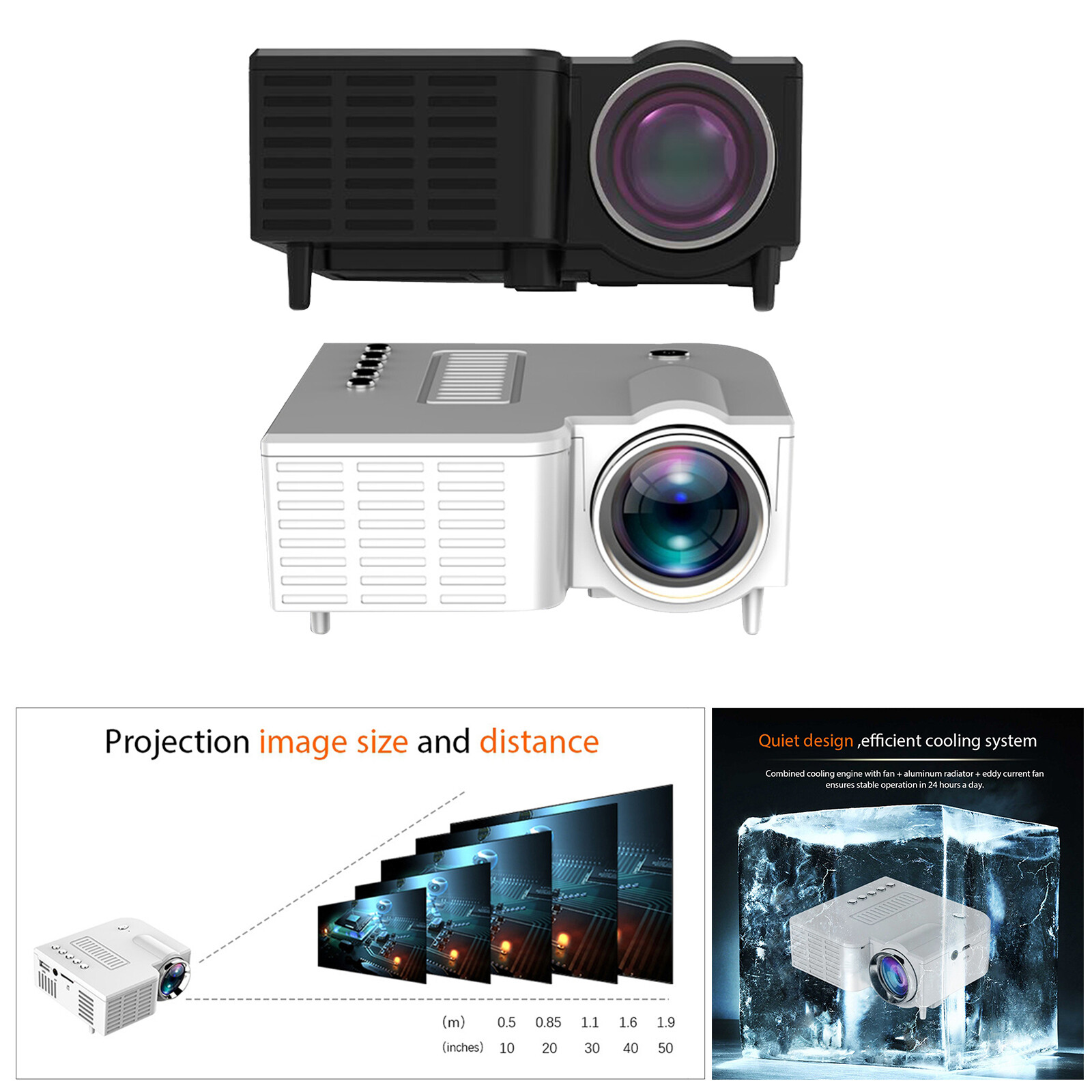 Mini Portable Projecteur Home Cinéma Format De Poche pour La Maison Bureau