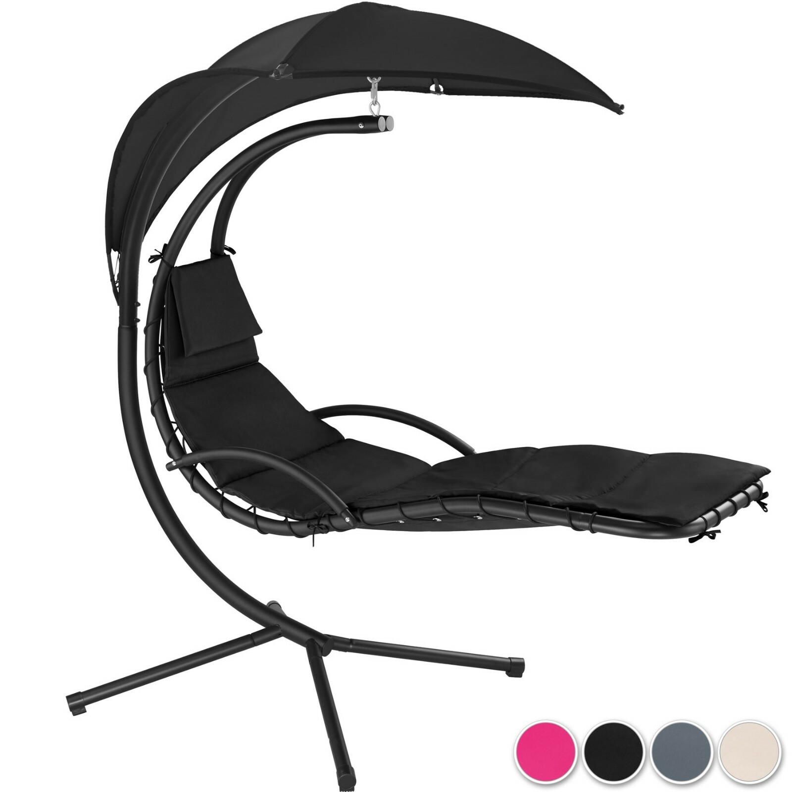 Bain de Soleil Transat Suspendu avec Pare-Soleil Fauteuil Chaise Longue Hamac