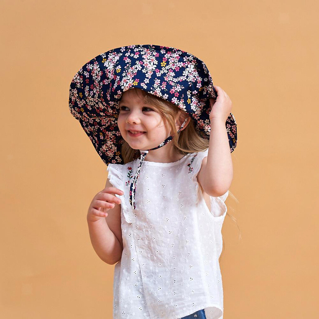 Mode enfants chapeau de soleil Polyester fleur bord plage chapeaux schage rapide Mode enfants chapeau de soleil Polyester fleur bord plage chapeaux schage rapide