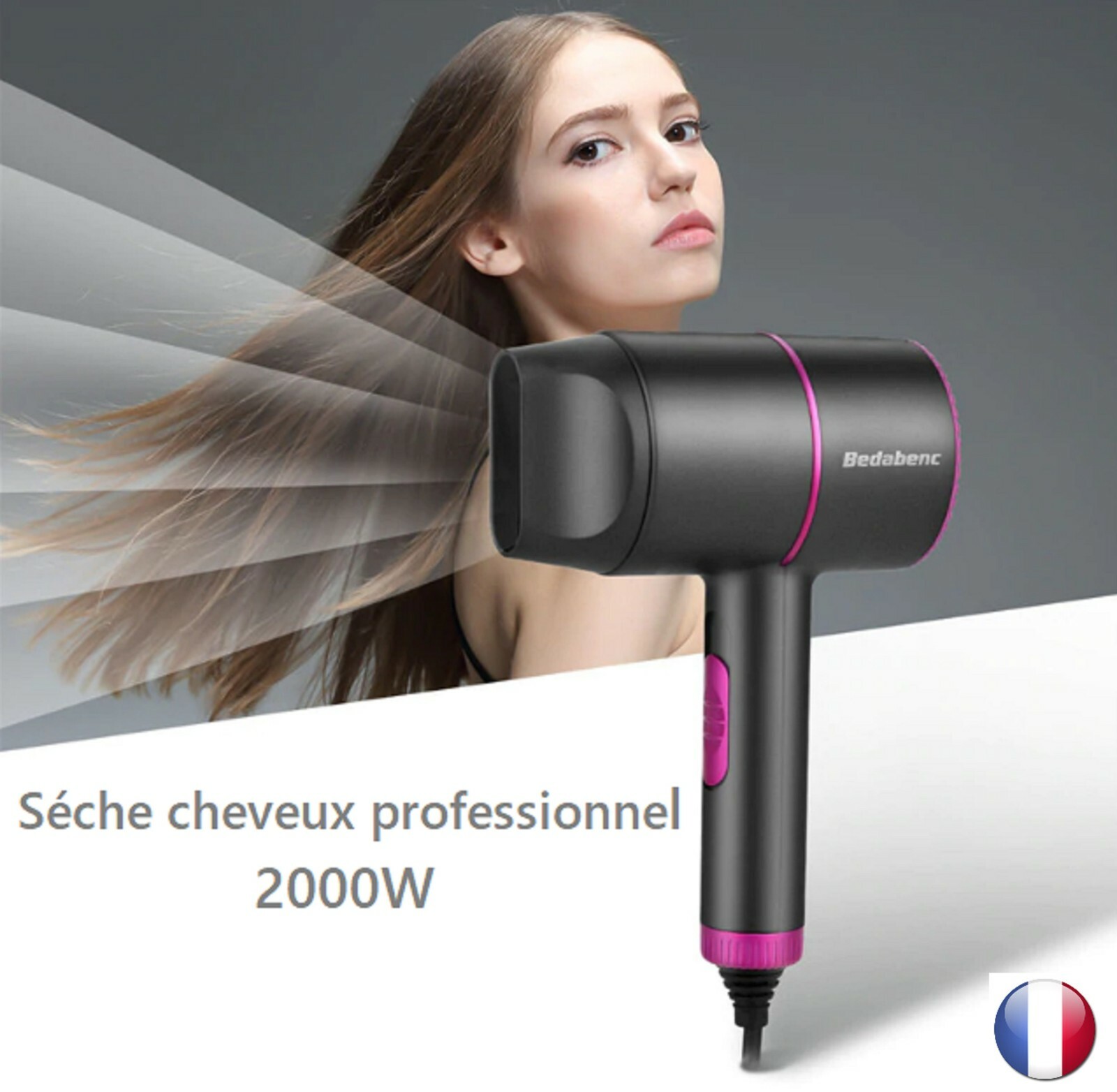 Sèche Cheveux Professionnel Coiffure  Silencieux 2000w