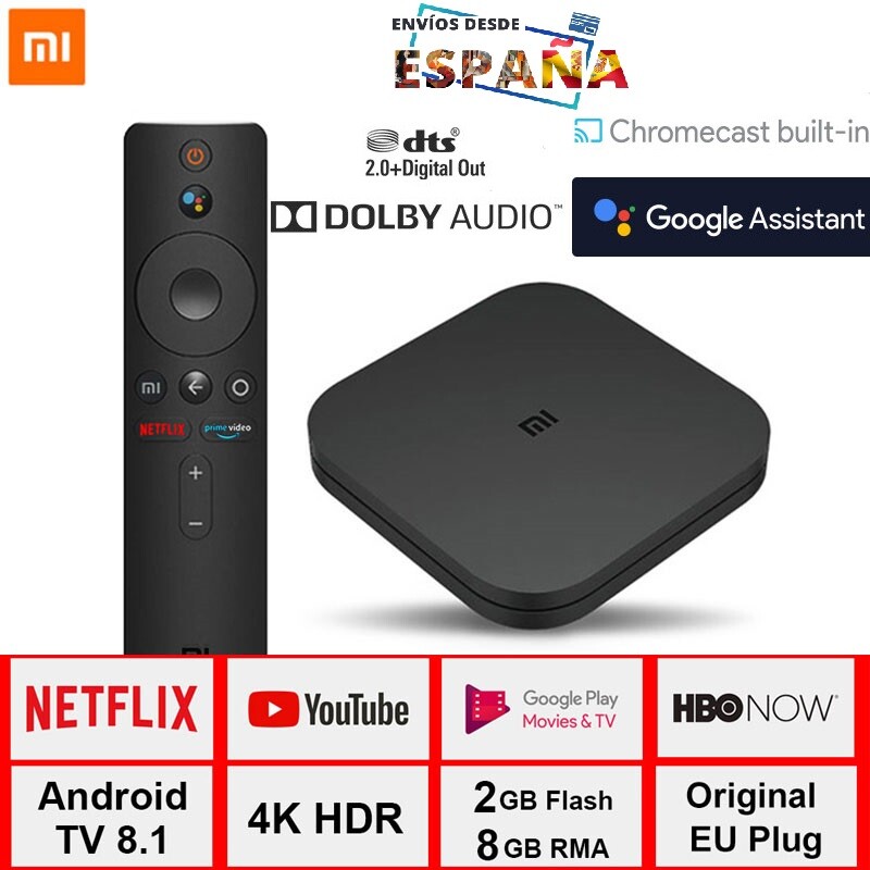 XIAOMI MI Smart TV Box 4/S 4K Ultra HD HDR Android TV 9.0 WiFi Media Player