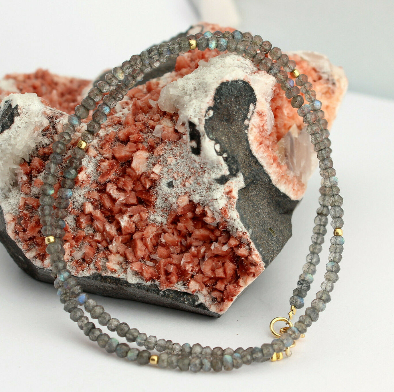 Labradorite Chaîne Collier de Pierres Précieuses à Facettes Bijoux Bleu Schmmier Labradorite Chaîne Collier de Pierres Précieuses à Facettes Bijoux Bleu Schmmier