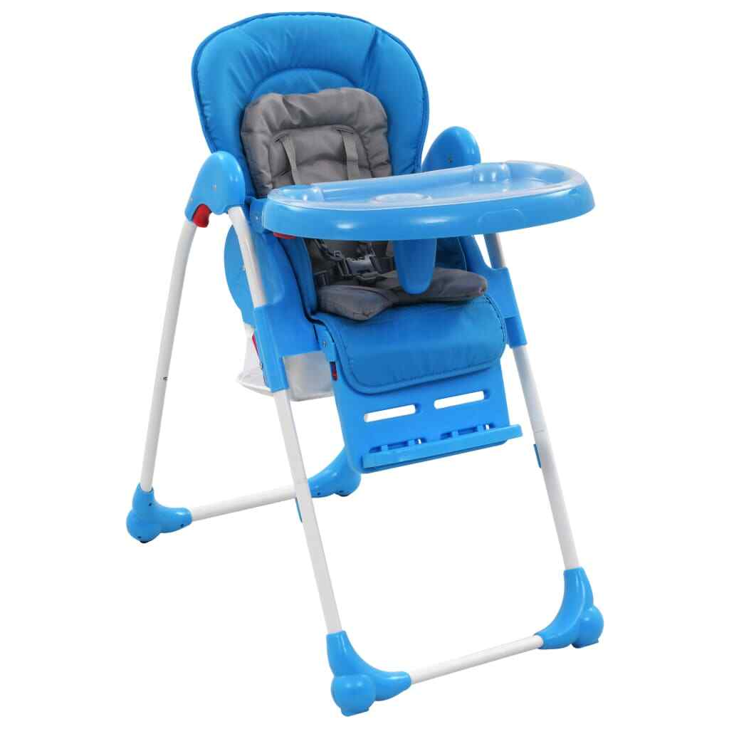 vidaXL Chaise Haute pour Bébé Bleu et Gris Salle à Mange Enfant Cuisine Maison vidaXL Chaise Haute pour Bébé Bleu et Gris Salle à Mange Enfant Cuisine Maison