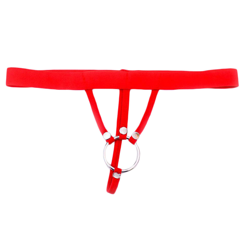 Sous-vêtements tongs sexy pour hommes avec anneau torique mental rouge Sous-vêtements tongs sexy pour hommes avec anneau torique mental rouge