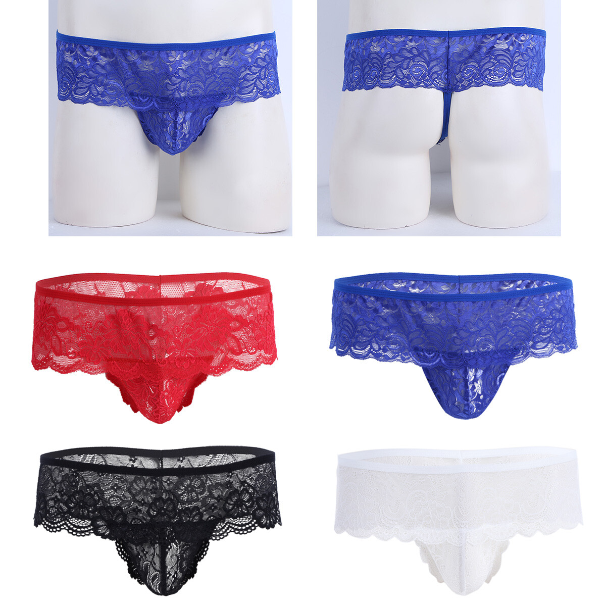 String Sexy sous-vêtements Slip Dentelle Transparent Bikini Lingerie pour Homme