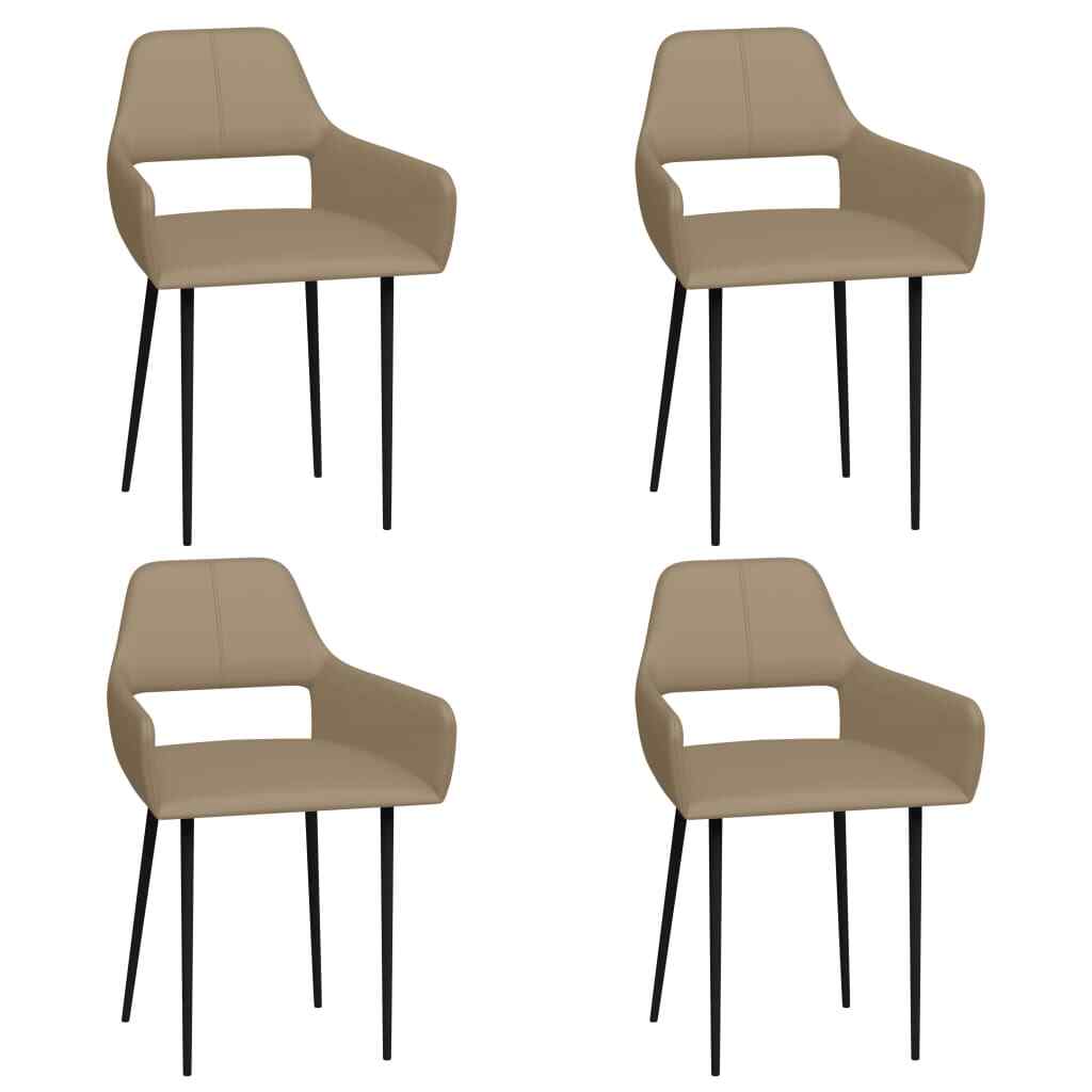 vidaXL 4x Chaises de Salle à Manger Cappuccino Similicuir Fauteuil Cuisine vidaXL 4x Chaises de Salle à Manger Cappuccino Similicuir Fauteuil Cuisine