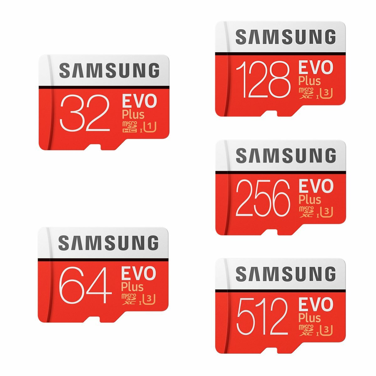 Carte Mémoire Micro SD SDHC Class 10 Samsung Evo Plus 32 64 128 256 512 Go