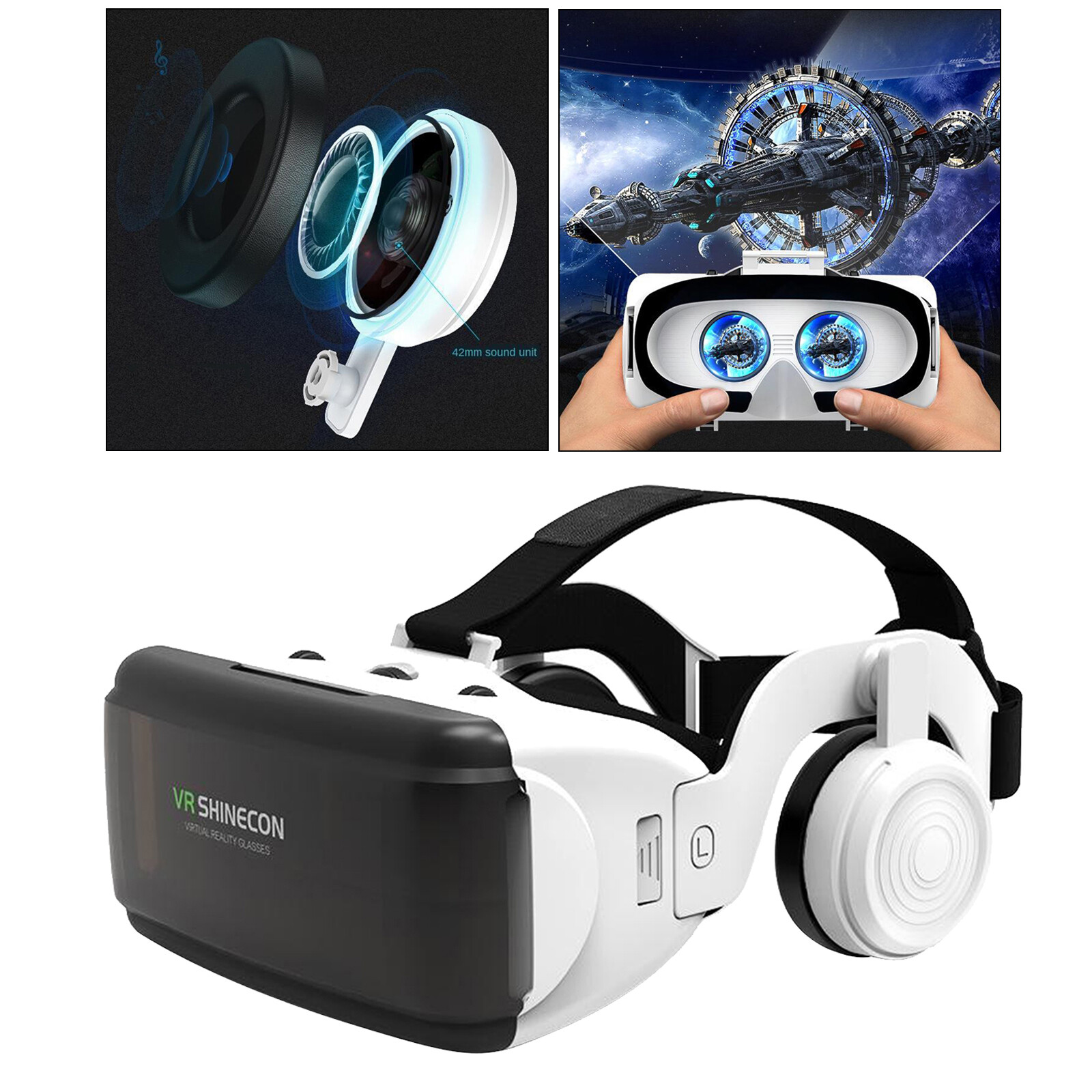 Lunettes de réalité virtuelle portatives de casque VR 3D pour les jeux vidéo