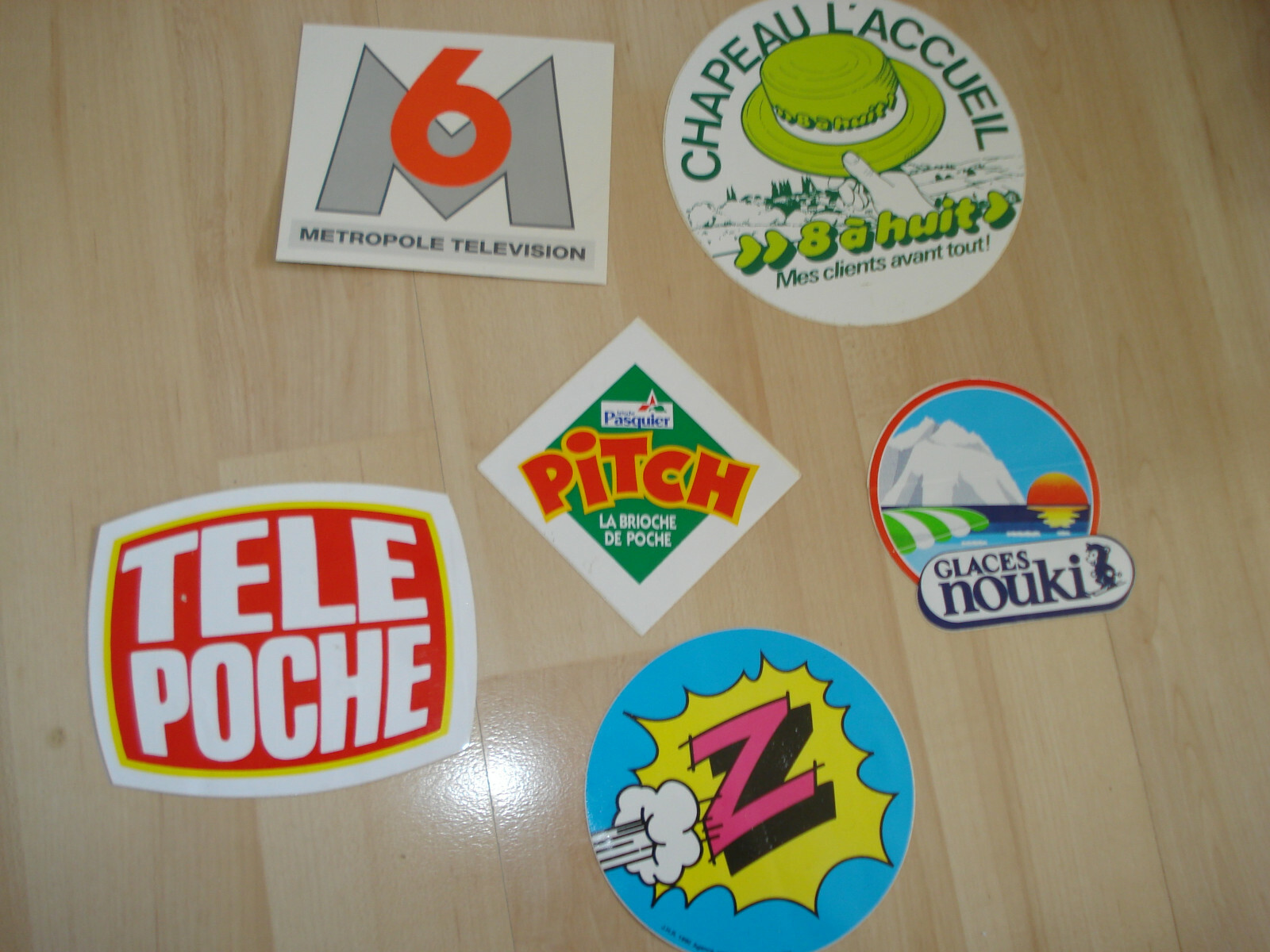 lot de 6 Autocollants publicitaires, Z ANNEES 80 TELE POCHE PITCH stickers** lot de 6 Autocollants publicitaires, Z ANNEES 80 TELE POCHE PITCH stickers**