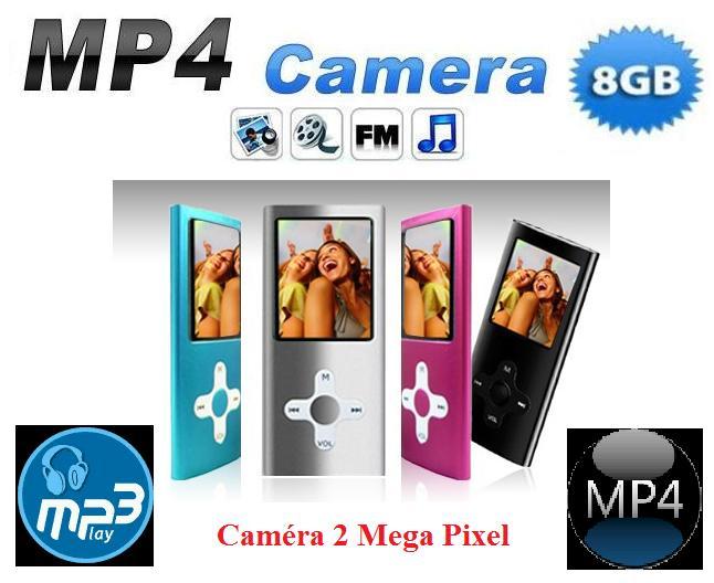 Lecteur MP3 / MP4 Appareil photo / Camera 8GB + FM integré (5 Coloris au choix) Lecteur MP3 / MP4 Appareil photo / Camera 8GB + FM integré (5 Coloris au choix)