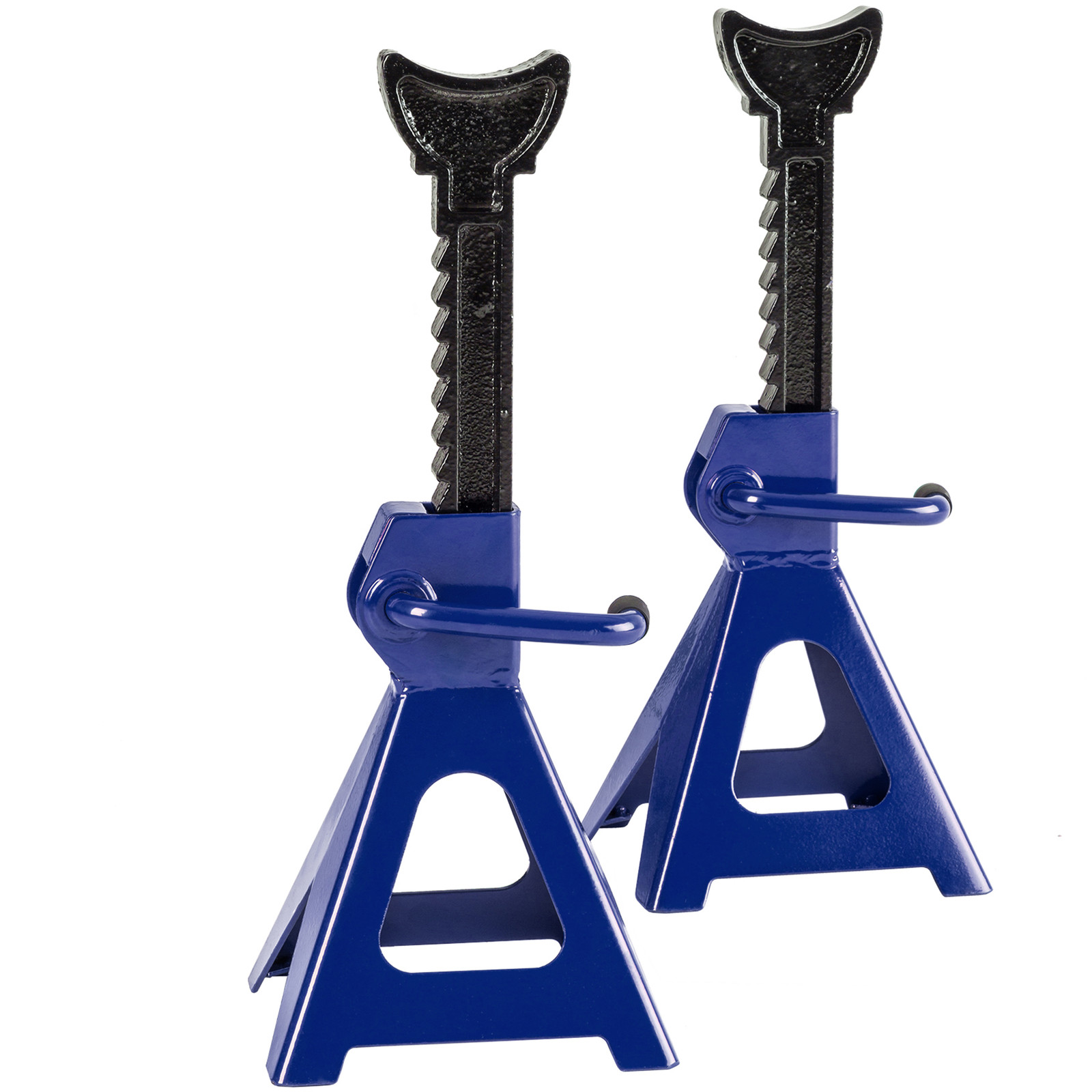 Lot de 2 chandelles à crémaillère cric chevalets de support voiture 6 T bleu Lot de 2 chandelles à crémaillère cric chevalets de support voiture 6 T bleu