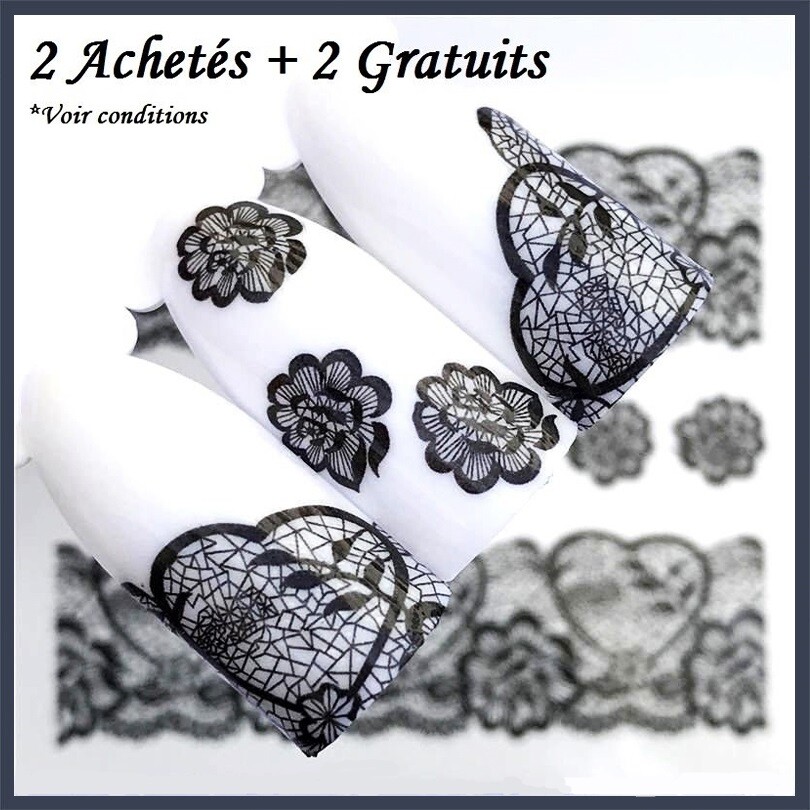 ❤️NOUVEAUX STICKERS DENTELLE BIJOUX ONGLES WATER DECALS NAIL ART MANUCURE