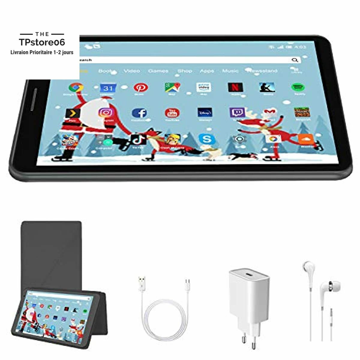 Tablette Tactile Enfants WiFi 8 Pouces, Android 10.0 Certifié par Google GMS ,