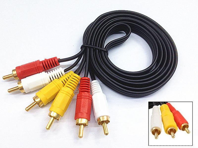 3 Rca Mâle À Prise Câble / – Phono Audio et Vidéo Composite Av TV/DVD 3M 3 Rca Mâle À Prise Câble / – Phono Audio et Vidéo Composite Av TV/DVD 3M