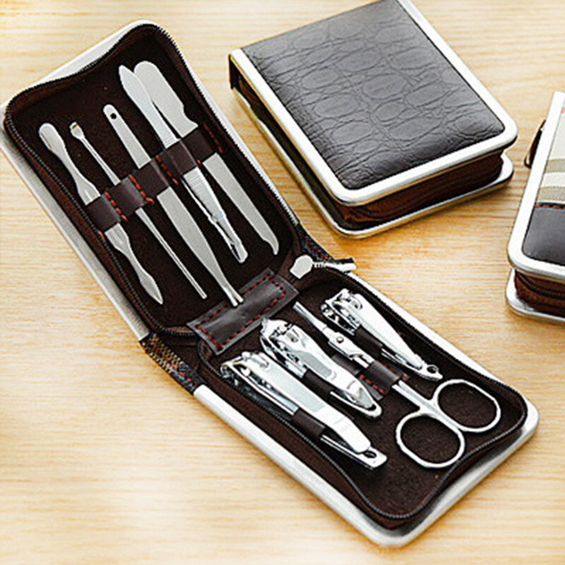 Kit Manucure Manicure 9 pièces Étui Coupe-ongle + Ciseaux + Pince épiler Kit Manucure Manicure 9 pièces Étui Coupe-ongle + Ciseaux + Pince épiler