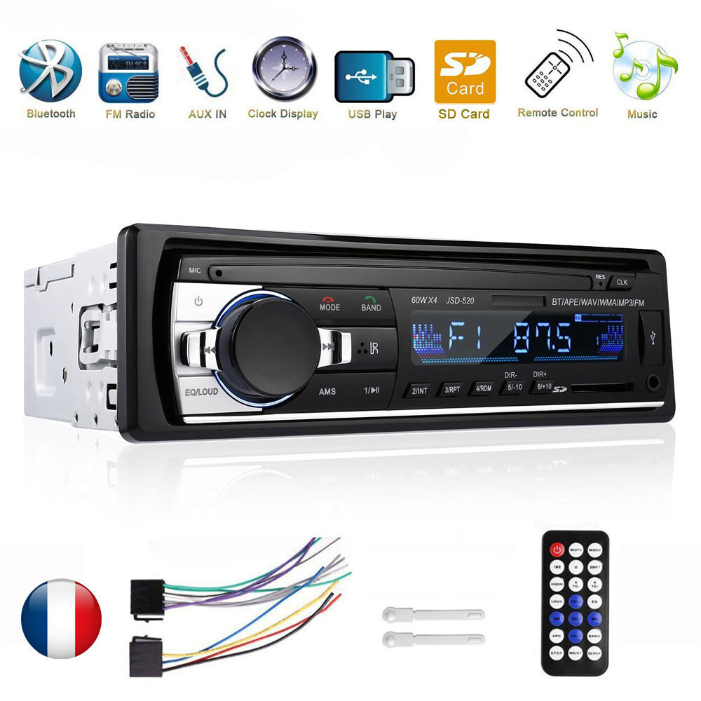 1DIN HD Autoradio Bluetooth Voiture Stéréo MP3 MP5 Lecteur USB FM AUX-IN FR 1DIN HD Autoradio Bluetooth Voiture Stéréo MP3 MP5 Lecteur USB FM AUX-IN FR
