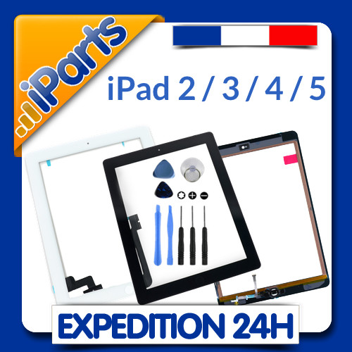 VITRE ECRAN TACTILE COMPLET TOUT ASSEMBLÉ POUR IPAD 2 / 3 / 4 / 5 (AIR) + OUTILS