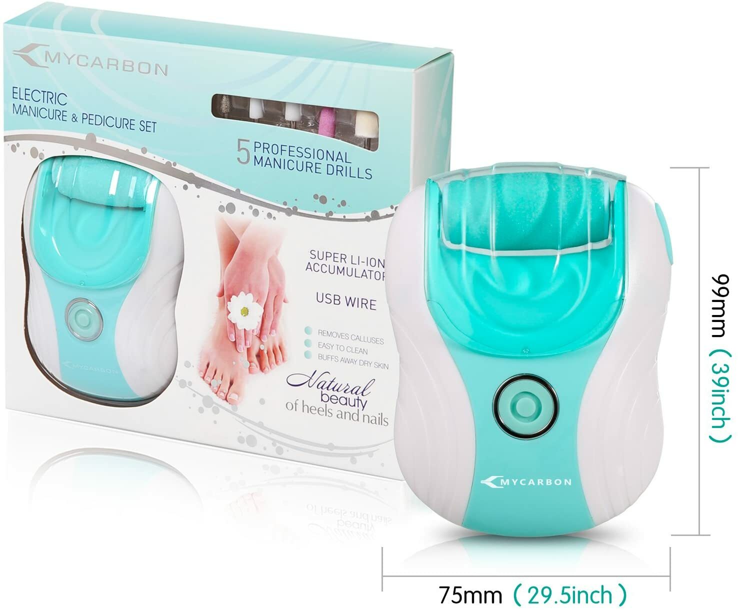 MYCARBON Pieds Électrique Rechargeable Pédicure Rape Electrique Pied Soin de Pie MYCARBON Pieds Électrique Rechargeable Pédicure Rape Electrique Pied Soin de Pie