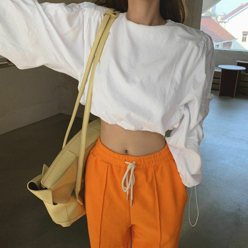 Rue Vêtement Cordon Haut Court Col Rond Desseré Pull Sweatshirts pour Femmes Rue Vêtement Cordon Haut Court Col Rond Desseré Pull Sweatshirts pour Femmes