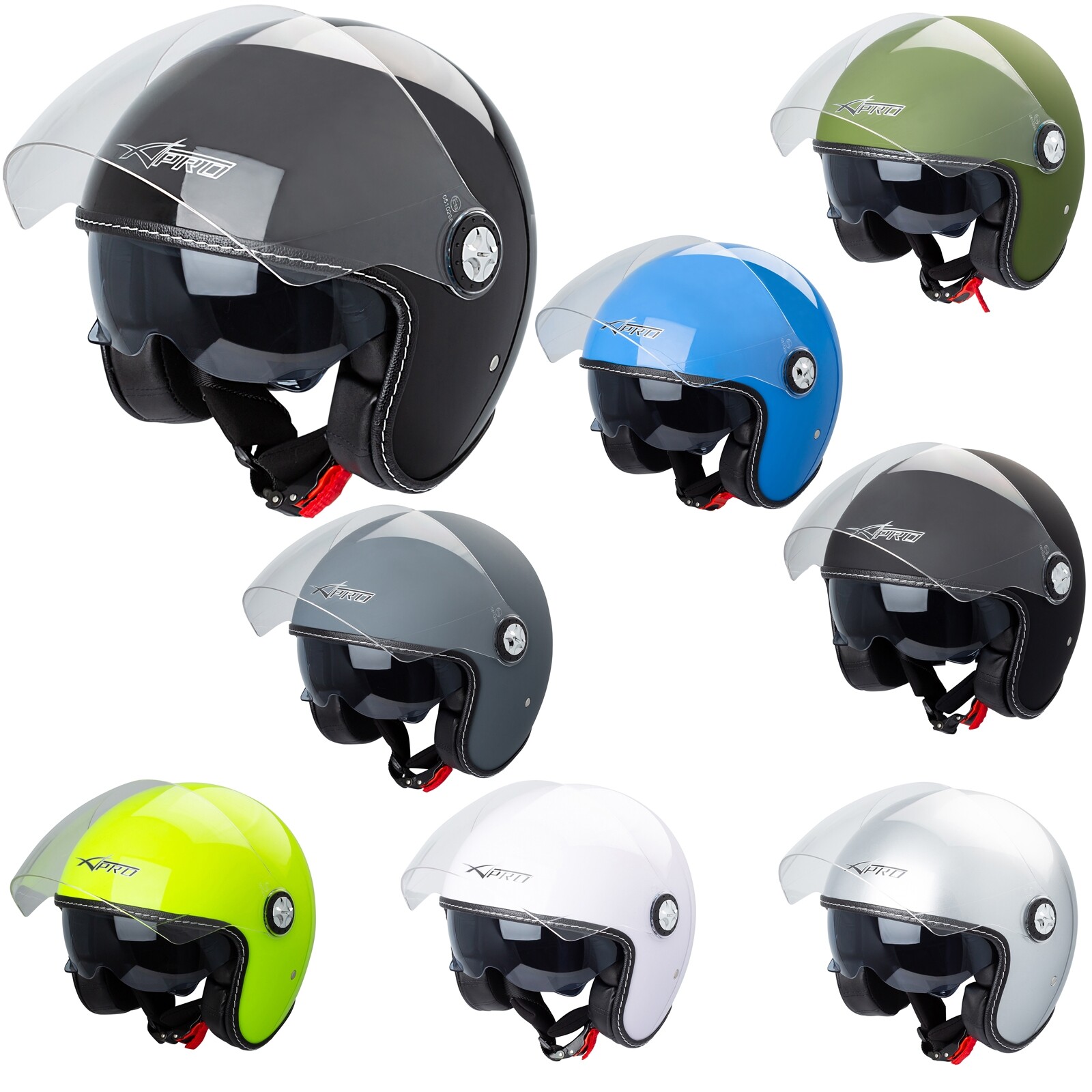 Casco Moto Jet City Retrò Omologato ECE 22-05 Doppia Visiera scooter Casco Moto Jet City Retrò Omologato ECE 22-05 Doppia Visiera scooter