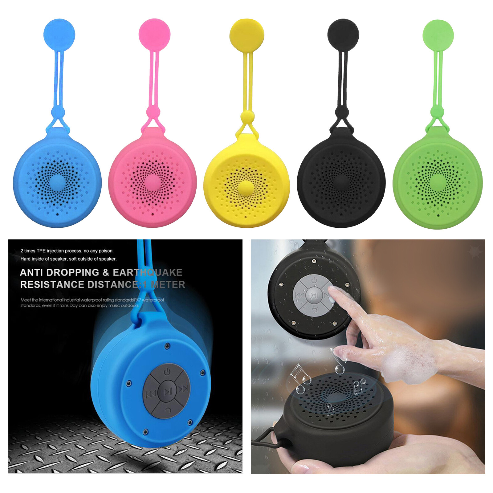 Sans fil Étanche Bluetooth Douche Haut-parleurs USB Rechargeable pour Salle Sans fil Étanche Bluetooth Douche Haut-parleurs USB Rechargeable pour Salle