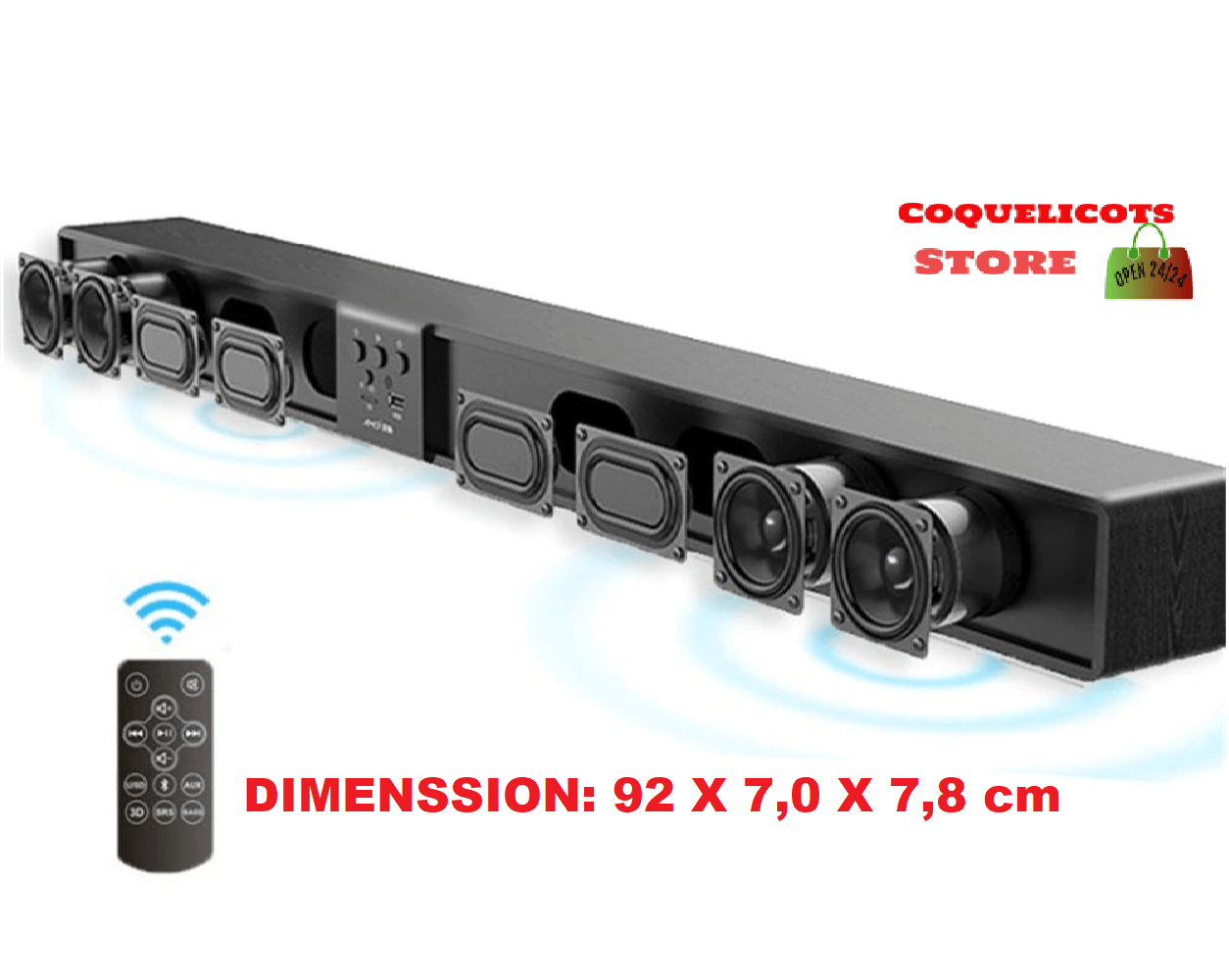 Meilleur Barre De Son Sans Fil Bluetooth 8 Haut-Parleurs Caisson Basse Intégré Meilleur Barre De Son Sans Fil Bluetooth 8 Haut-Parleurs Caisson Basse Intégré