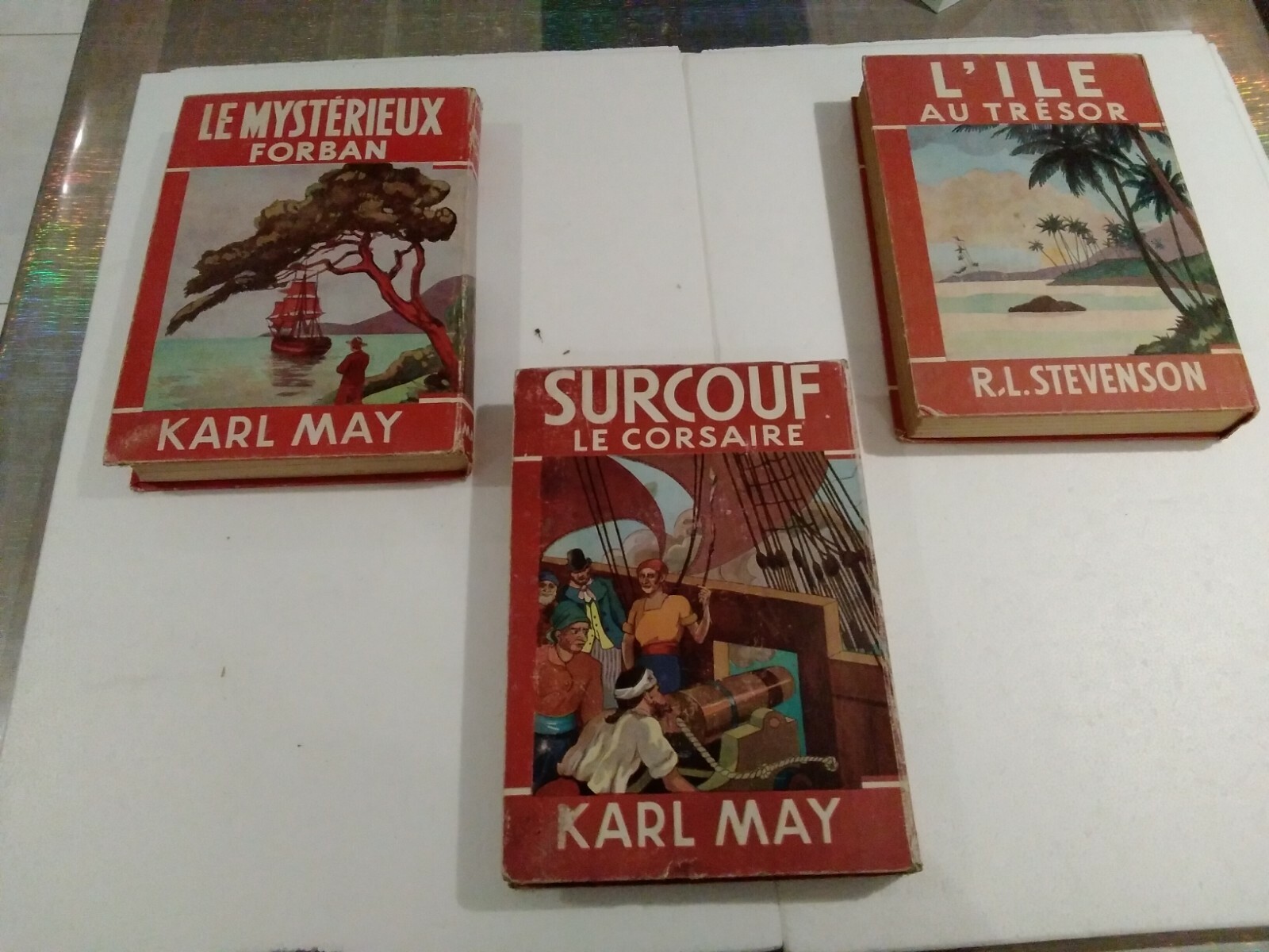 3 Livres Anciens: l’ile au trésor, Surcouf,Le mystérieux Forban 3 Livres Anciens: l’ile au trésor, Surcouf,Le mystérieux Forban
