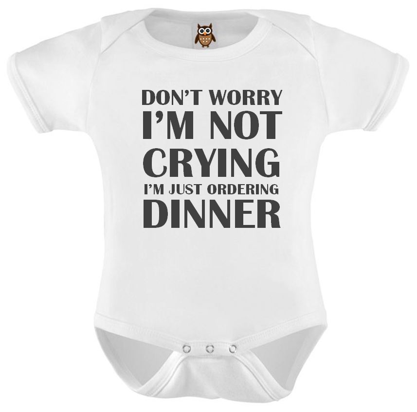 Personalised Baby Vest I’m Not Crying I’m Ordering My Dinner Baby Bodysuit Gift