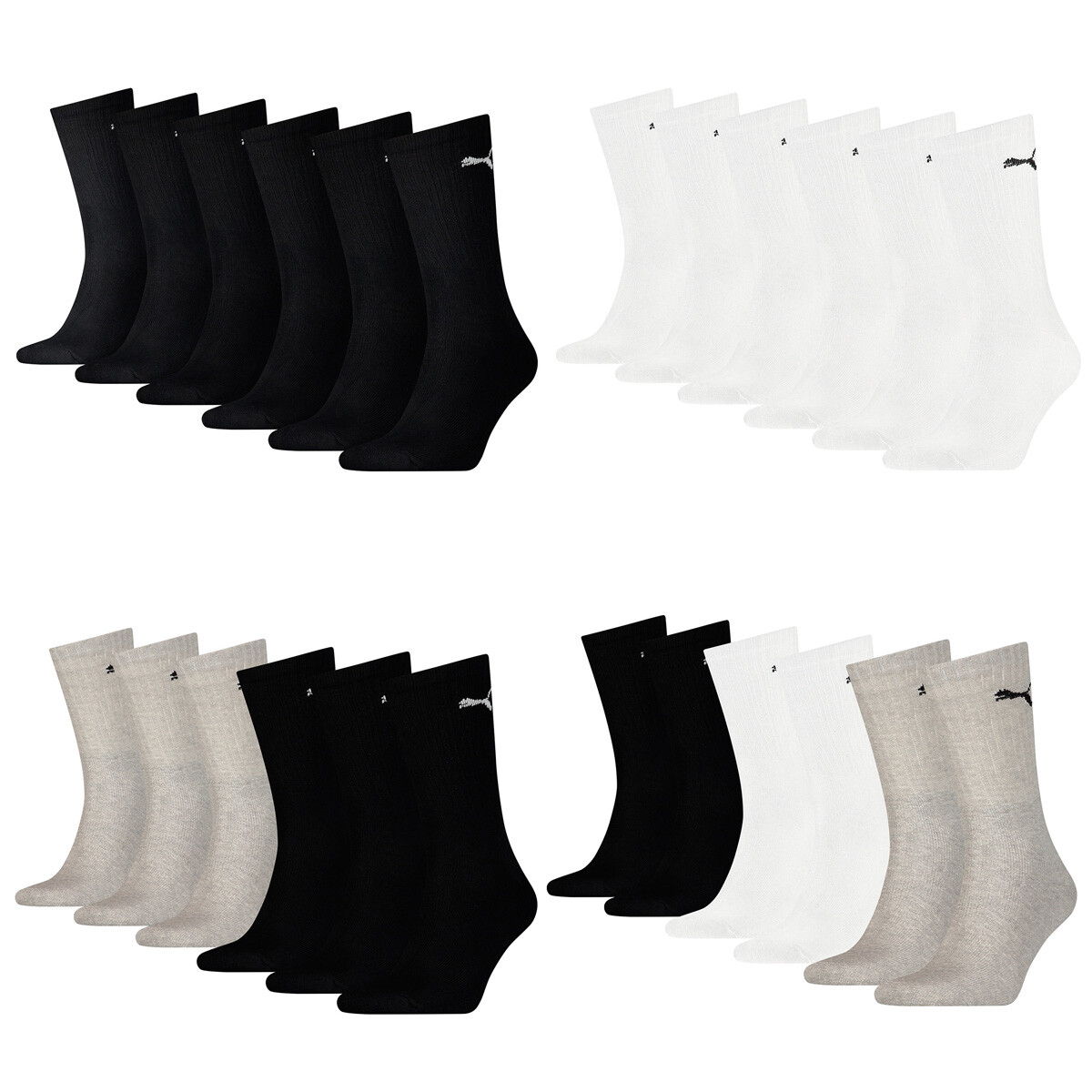 6 Paire Puma Chaussettes Cush Ras Du Cou Sport Tennis Gr. 35 – 46 Unisexe