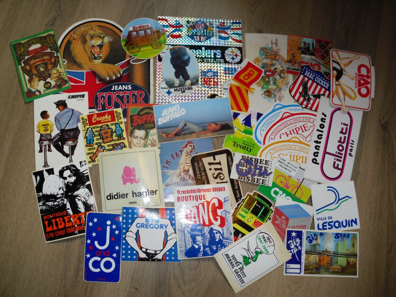 lot de 33 anciens autocollants publicitaires jeans foster mustang buffalo … lot de 33 anciens autocollants publicitaires jeans foster mustang buffalo …