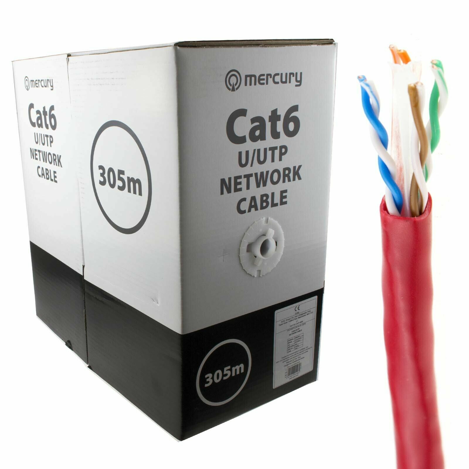 CAT6 Complet Cuivre de Réseau / Poe / IP CCTV RJ45 Nu Fin Câble Gigabit Rouge CAT6 Complet Cuivre de Réseau / Poe / IP CCTV RJ45 Nu Fin Câble Gigabit Rouge
