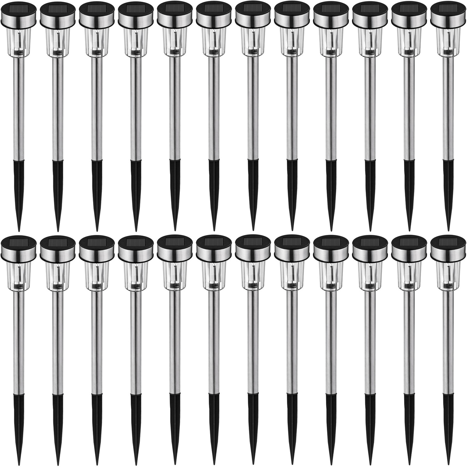 Ensemble 24x Lampe solaire LED lumière rechargeable jardin éclairage extérieur
