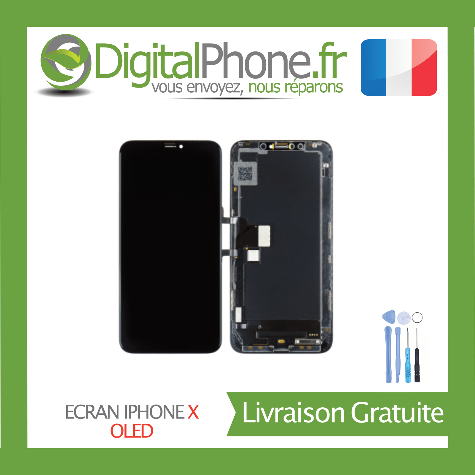 ECRAN LCD OLED RETINA POUR IPHONE X IPHONE 10 NOIR ASSEMBLÉ+OUTILS+JOINT -TVA- ECRAN LCD OLED RETINA POUR IPHONE X IPHONE 10 NOIR ASSEMBLÉ+OUTILS+JOINT -TVA-