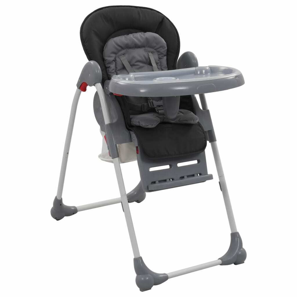 vidaXL Chaise Haute pour Bébé Gris Salle à Mange Dîner Enfant Cuisine Maison